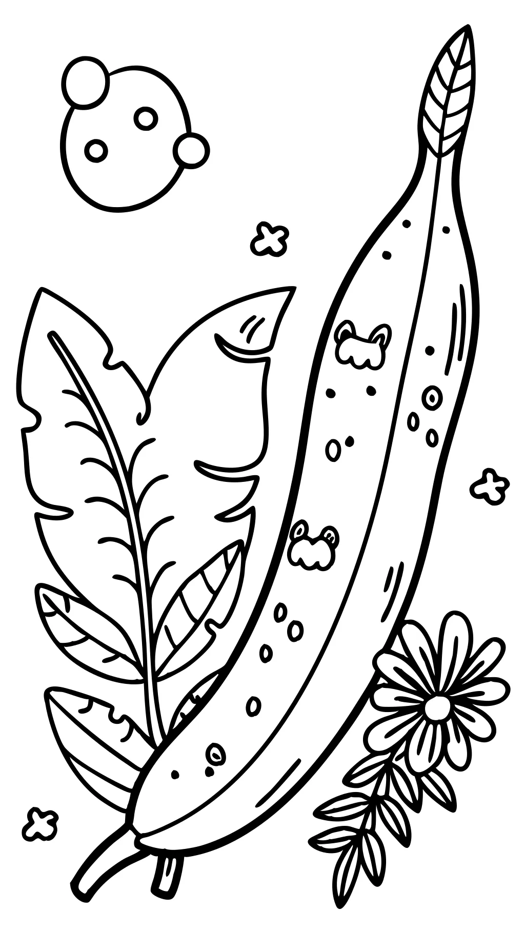 coloring page of a banana